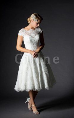 Abito da Sposa Formale E Informale Sogno V-Scollo con Manica Corte Cappellino – Gillne.it