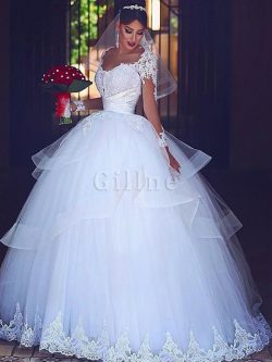 Abito da sposa morden cuore favola con ricamo lungo allacciato – Gillne.it