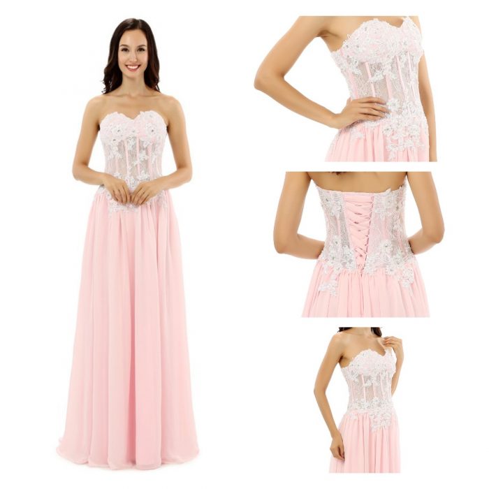 Formaldressau Pink Chiffon Evening Gowns 2022