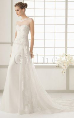 Abito da Sposa A-Line Cuore a Chiesa Shiena Sheer con Festone – Gillne.it