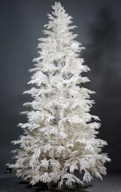 210CM WHITE PRE-LIT CHRISTMAS TREE
