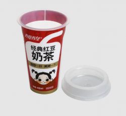 13OZ/400ML PP PLASTIC BUBBLE BOBA TEA CUPS WITH SPILL-PROOF PLASTIC COVER