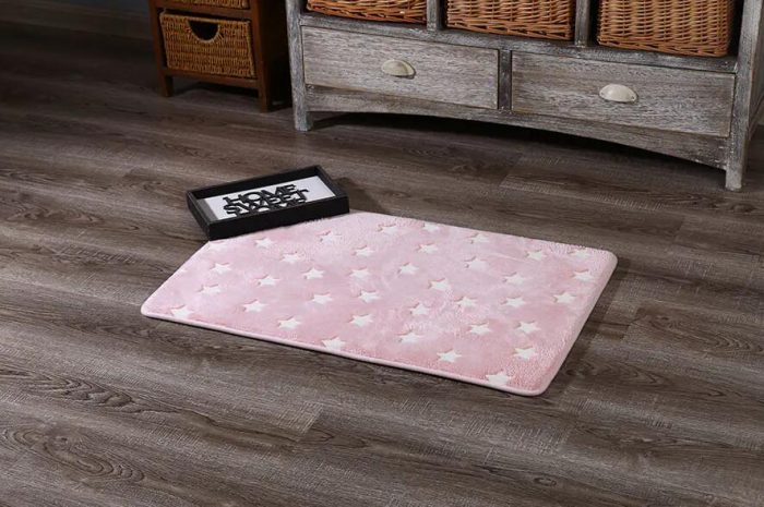 Cute bathroom non slip microfiber absorbent bath rug