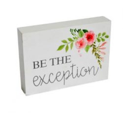 Small MDF wording wall plaque, white