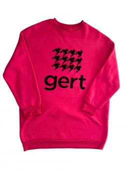Bold and Chic: The Oversized Bright Pink Gert Houndstooth Pullover