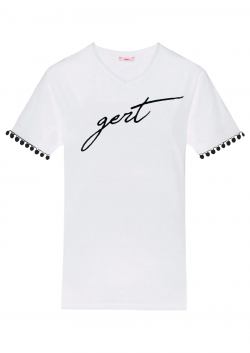 Embrace Effortless Style with the Black & White Gert Pom Pom T-Shirt