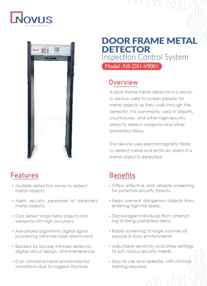 DOOR FRAME METAL DETECTOR Inspection Control System