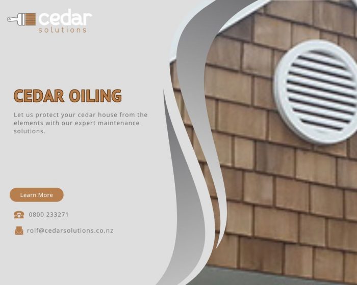 For Cedar oiling Auckland get in touch with us to discuss your options
