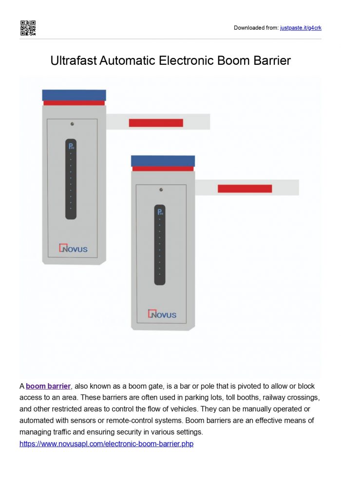 Ultrafast Automatic Electronic Boom Barrier