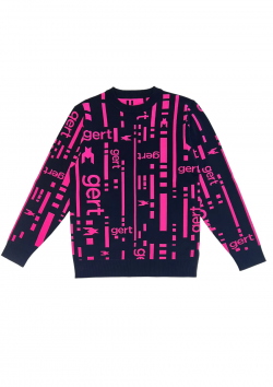 Crew Neck Raspberry & Black Sweater: Style and Comfort