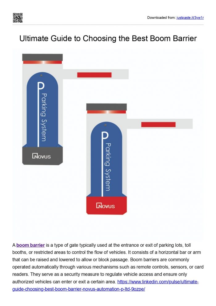 Ultimate Guide to Choosing the Best Boom Barrier