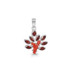 Real Beautiful 925 Sterling Silver Red Coral Jewelry for Women