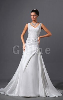 Abito da Sposa Allacciato Tubino con Criss-cross V-Scollo Senza Maniche – Gillne.it