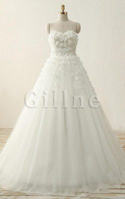 Abito da Sposa Ball Gown in Pizzo Cuore con Fiore con Perline – Gillne.it