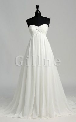 Abito da Sposa Cerniera Cuore con Criss-cross Semplice A Terra – Gillne.it