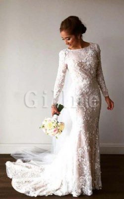 Abito da Sposa Cerniera Moderno Classico in Pizzo Stravagante – Gillne.it