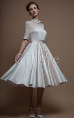 Abito da Sposa con Mezze Maniche Lupetto Vintage Formale E Informale con Bottone – Gillne.it