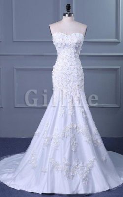 Abito da Sposa con Paillette con Fiore con Perline in Tulle in Pizzo – Gillne.it