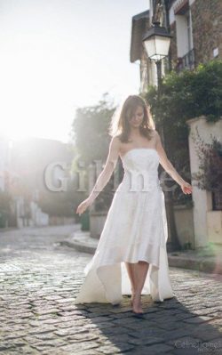 Abito da Sposa con Perline Formale E Informale in Pizzo A-Line Senza Maniche – Gillne.it