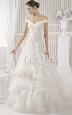 Abito da Sposa con Piega in Tulle Senza Maniche con Bottone con Applique – Gillne.it