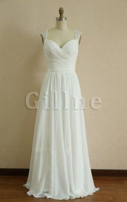 Abito da Sposa in Pizzo in Pizzo in Chiffon Formale E Informale Cuore – Gillne.it