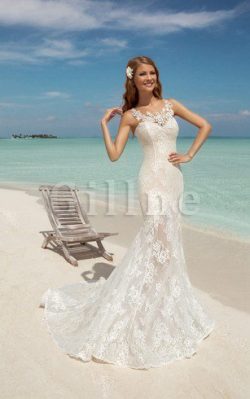 Abito da Sposa in Pizzo Taglia Forte Cuore Elegante Senza Maniche – Gillne.it