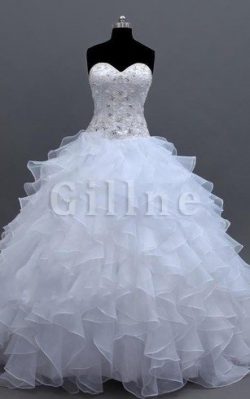 Abito da Sposa Lunghi con Applique A Terra in Pizzo con Maniche Lunghe – Gillne.it