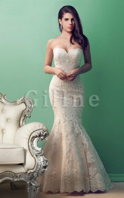 Abito da Sposa Romantico Medievale Senza Maniche Allacciato con Applique – Gillne.it