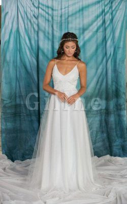 Abito da Sposa Senza Maniche Vintage in Tulle A-Line Semplice – Gillne.it