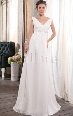 Abito da Sposa a Riva in Chiffon Stravagante Cerniera A-Line – Gillne.it