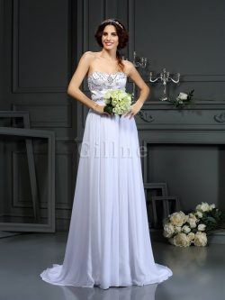 Abito da Sposa A-Line Cuore Naturale in Chiffon Principessa – Gillne.it