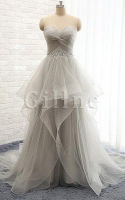 Abito da Sposa A-Line in Tulle Cuore Elegante Moda – Gillne.it