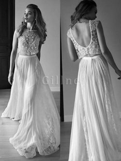 Abito da sposa a-line senza maniche sensuale principessa all aperto fascino – Gillne.it