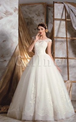 Abito da Sposa Cappellino in Organza Lunghi Barchetta Allacciato – Gillne.it