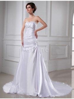 Abito da Sposa con Applique A-Line Senza Strap Senza Maniche con Perline – Gillne.it