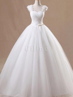 Abito da sposa farfalla ornamento fatto a mano corpetto pieghe con fiore in tulle retro –  ...