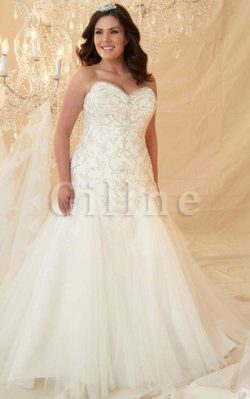 Abito da Sposa Grande Cuore Senza Spalline Elegante in Pizzo – Gillne.it