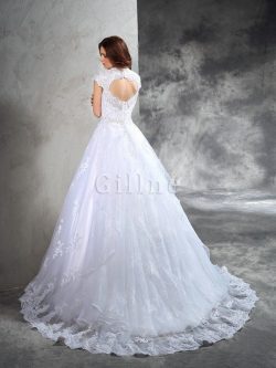 Abito da Sposa in Organza Cerniera Senza Maniche Cuore in Pizzo – Gillne.it