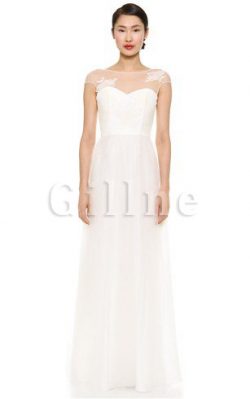 Abito da Sposa Lunghi A-Line Cappellino in Organza Semplice – Gillne.it