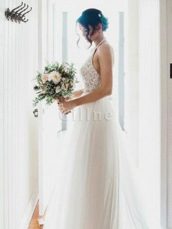 Abito da sposa principessa con ricamo in tulle schiena nuda in pizzo angelica – Gillne.it