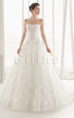 Abito da Sposa Pudica Barchetta All Aperto A-Line Formale – Gillne.it