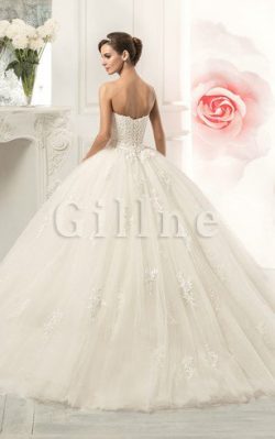 Abito da Sposa Senza Maniche in Tulle Allacciato con Seghettato Coda A Strascico Corto – G ...