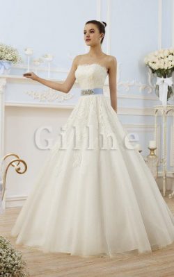 Abito da Sposa con Applique Schiena Nuda Coda A Strascico Corto in Pizzo A-Line – Gillne.it