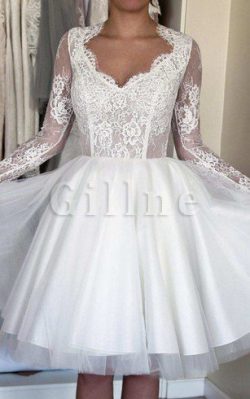 Abito da Sposa con Bottone in Taffeta Radiosa Queen Anne Al Ginocchio – Gillne.it