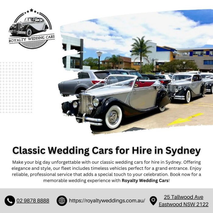 Classic Wedding Car Hire in Sydney – Royalty Wedding Cars