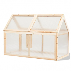 Greenhouse, Wooden Cold Frame Planter, Natural