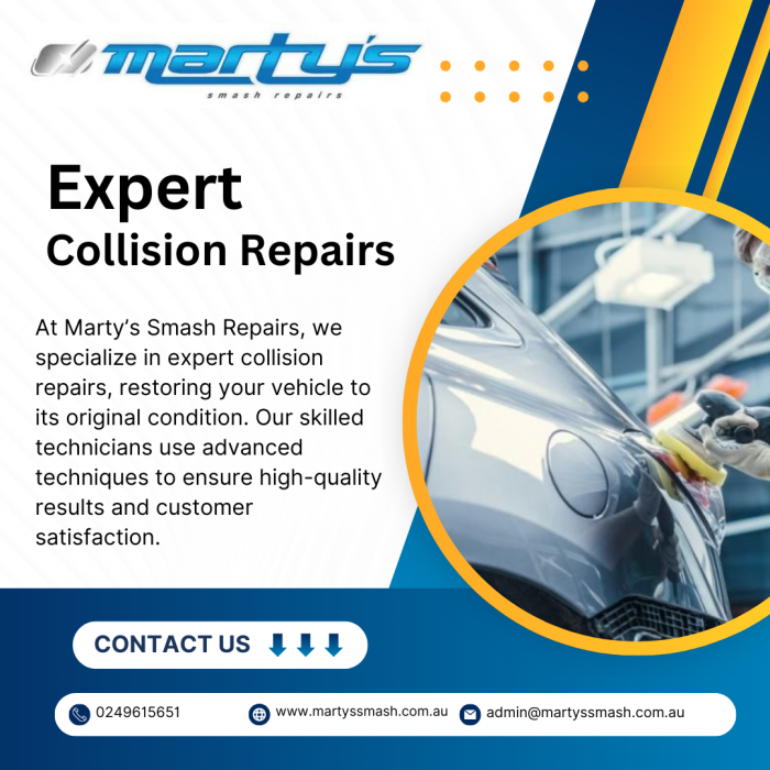 Expert Collision Repairs at Marty’s Smash Repairs