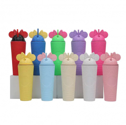 plastic tumbler with straws