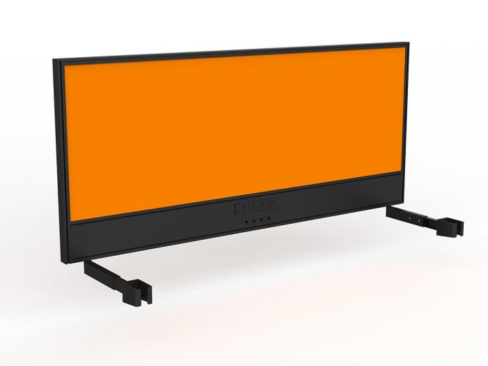OL Studio Screen with Ducting for Agile Individual Desk – Breath Fabric with Black Frame