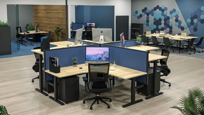 OL Studio Screen for Agile Individual Desk – Breath Fabric with Black Frame